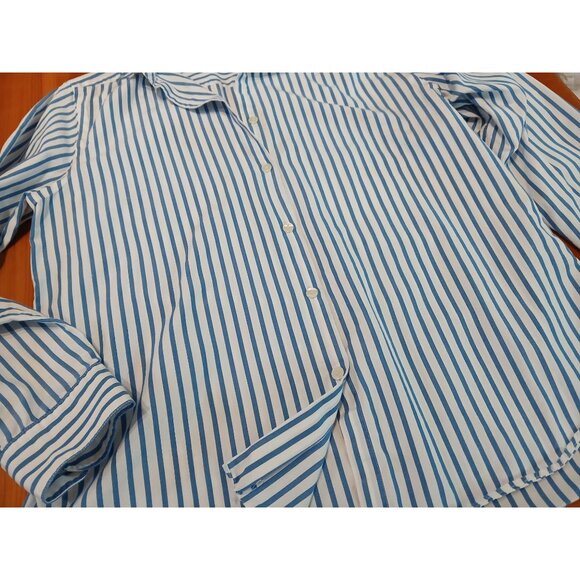 Pendleton Striped Oxford LSB Shirt Blue White Women's M - Picture 3 of 9